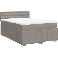 Syfax Boxspringbett mit Matratze Taupe 140x190 cm Stoff