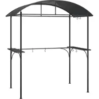 Syfax Grillpavillon mit Seitenregalen Anthrazit 220x115x230 cm Stahl