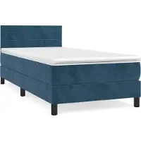 Syfax Boxspringbett mit Matratze Dunkelblau 90x190 cm Samt