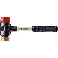 HALDER Simplex Schonhammer Ø 40 mm Kupfer Plastik Rot mit Verstärktem Tempergussgehäuse und FiberglasStiel