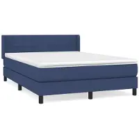 Syfax Boxspringbett mit Matratze Blau 140x200 cm Stoff