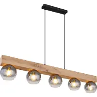 Globo Hängeleuchte Metall schwarz matt, 5x E27