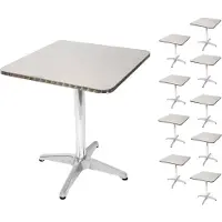 Mendler 10er-Set Alu-Bistrotisch M28, Tisch-Set Gartentisch, rechteckig 60cm