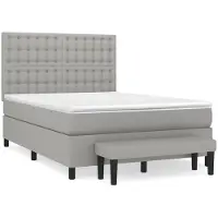 Syfax Boxspringbett mit Matratze Hellgrau 140x190 cm Stoff