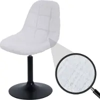 Mendler Esszimmerstuhl HWC-A60, Küchenstuhl Stuhl Drehstuhl, Stahl Stoff/Textil Chenille (465g/m²) creme