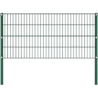 vidaXL Zaunelement mit Pfosten Eisen 1557,5 x 80 cm Grün