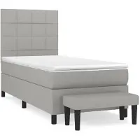 Syfax Boxspringbett mit Matratze Hellgrau 80x200 cm Stoff