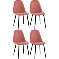 CLP 4er Set Esszimmerstühle Napier gepolstert bis 150 kg belastbar orange Material Stoff