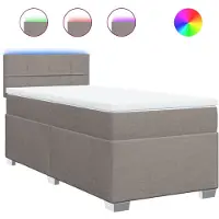 Syfax Boxspringbett mit Matratze Taupe 90x190 cm Stoff