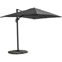 Oviala Rechteckiger Sonnenschirm 360° drehbar 4 beschwerte Paneele Grau - Amalya