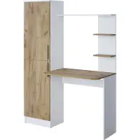 Vicco Schreibtisch Tessa Weiß/Goldkraft Eiche 122.9 x 52 cm, Model 54625