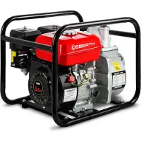 Eberth 5,5PS Wasserpumpe mit 30.000l/h und 30m Förderhöhe, 2 Zoll Anschluss, Gartenpumpe Schmutzwasserpumpe mit 4-Takt-Motor und 7m Ansaughöhe
