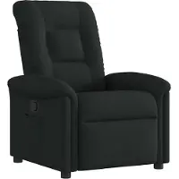 Syfax Relaxsessel Schwarz, Stoff, manuelle Liegefunktion, Seitentasche, 77x91,5x96 cm