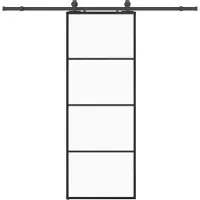 Syfax Schiebetür mit Beschlag Schwarz 76x205 cm ESG-Glas
