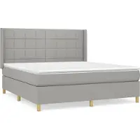 Syfax Boxspringbett mit Matratze Hellgrau 160x200 cm Stoff