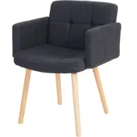 Mendler Esszimmerstuhl Houston II, Stuhl Küchenstuhl, Retro-Design Textil, dunkelgrau