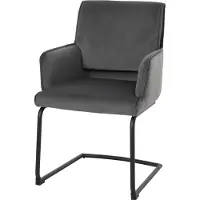 MCW Freischwinger MCW-N60, Esszimmerstuhl Küchenstuhl Stuhl, Stoff/Textil dunkelgrau