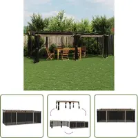 The Living Store Pavillon mit Netzwänden Taupe 6x3 m Stahl