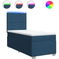 Syfax Boxspringbett mit Matratze Blau 100x200 cm Stoff