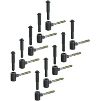 Alberts 10 x Kloben zum Einschrauben, 75 mm, Dornmaß Ø14 mm, mit Holzschraube, Hart-PVC