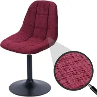 Mendler Esszimmerstuhl MCW-A60, Küchenstuhl Stuhl Drehstuhl, Stahl MVG Stoff/Textil Chenille (465g/m²) bordeaux