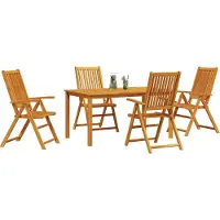 vidaXL Garten Essgruppe 5 stk. Braun Massivholz Akazie