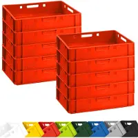 BURI 10 Stück Fleischkiste E1 Lagerkiste 60x40x12,5 cm Metzgerkiste Eurobox aus Deutschland lebensmittelecht, robust, stapelbar