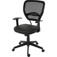 Mendler Profi-Bürostuhl Chicago, Chefsessel Drehstuhl, 150kg belastbar, Kunstleder schwarz mit Armlehnen
