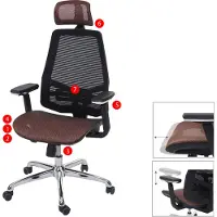Mendler Bürostuhl HWC-A58, Schreibtischstuhl, Sliding-Funktion Stoff/Textil ISO9001 mandarin/schwarz