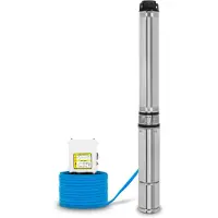 Eberth 4" Tiefbrunnenpumpe Brunnenpumpe aus rostfreiem Edelstahl, Elektrisch 750W, Durchmesser Pumpe 4 Zoll (10cm), Anschlussgewinde 1 1/2 Zoll