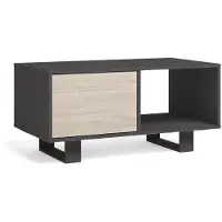 Skraut Home Couchtisch für Esszimmer, Modell Wind, Grau und Eiche farbe, 92x50x45cm