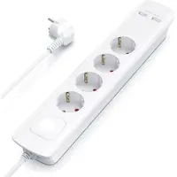 Bearware Steckdosenleiste Mehrfachsteckdose Steckerleiste 3680W, 4-fach