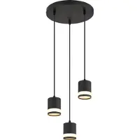 Globo Lighting Hängeleuchte Metall schwarz matt, 3x GX53 LED
