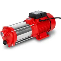 Eberth Mehrstufige Gartenpumpe 2400 L/h Förderleistung, 4 bar Förderdruck, 370 Watt Leistung, Edelstahl Kreiselpumpe selbstansaugend, 8 m Ansaughöhe