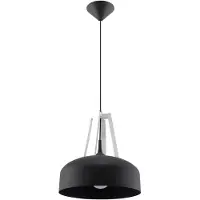 Sollux Hängeleuchte CASCO schwarz/weiß 1xE27 15W Stahl/Holz 85x30x30cm