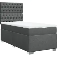 Syfax Boxspringbett mit Matratze Dunkelgrau 100x200 cm Stoff