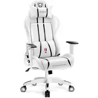 Diablo X-One 2.0 Gaming Stuhl Bürostuhl Schreibtischstuhl Verstellbare Armlehnen Ergonomisches Design Nacken/-Lendenkissen Farbe: Weiß, Größe Normal