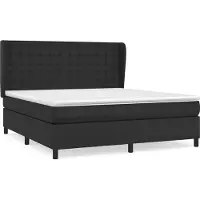 Syfax Boxspringbett mit Matratze Schwarz 160x200 cm Kunstleder