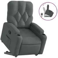 Syfax Relaxsessel mit Aufstehhilfe Dunkelgrau Stoff