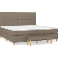 Syfax Boxspringbett mit Matratze Taupe 200x200 cm Stoff