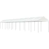 Syfax Pavillon mit Dach Weiß 20,07x2,28x2,69 m Polyethylen