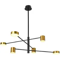 ITALUX LED-Pendelleuchte 30W REMDAL PND-16374-6-BK-GD-4K