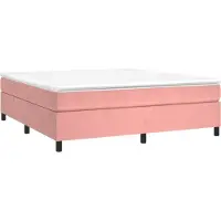Syfax Boxspringbett mit Matratze Rosa 160x200 cm Samt