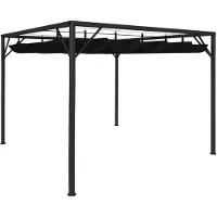 Syfax Gartenpavillon mit ausziehbarem Dach 3×3 m Anthrazit