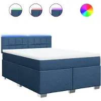 Syfax Boxspringbett mit Matratze Blau 160x200 cm Stoff