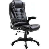 Syfax Bürostuhl Schwarz Kunstleder, höhenverstellbar, 360 Grad drehbar, 110 kg belastbar, 50 mm Rollen