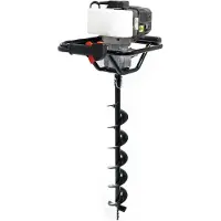 Wiltec Benzin Erdlochbohrer Set mit 150 mm Bohrer, 1,4 kW 1,9 PS 52ccm Pfahlbohrer Pflanzenbohrer