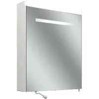 Schneider CARE LED-Spiegelschrank, 595x727mm, Türanschlag li., Beleuchtung oben, 2 Steckdosen re. außen unten, 193.261.02.0201, Ausführung: EU-Norm/Korpus weiss/3000K