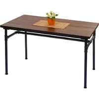 Mendler Esstisch HWC-H10b, Tisch Bistrotisch, Metall Ulme Holz Industrial Gastronomie MVG schwarz-braun 120x70cm
