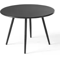 Oviala Runder Gartentisch von 50 cm aus pulverbeschichtetem Stahl Grau - Palavas